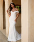 Off The Shoulder Wedding Dress Mermaid Silhouette Zipper Back with Buttons Sexy Bridal Gowns